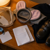 School shoes, costume clue, blank name tags and a small pouch set out the night before Book Week