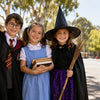 Children in book week costumes ready for school parade