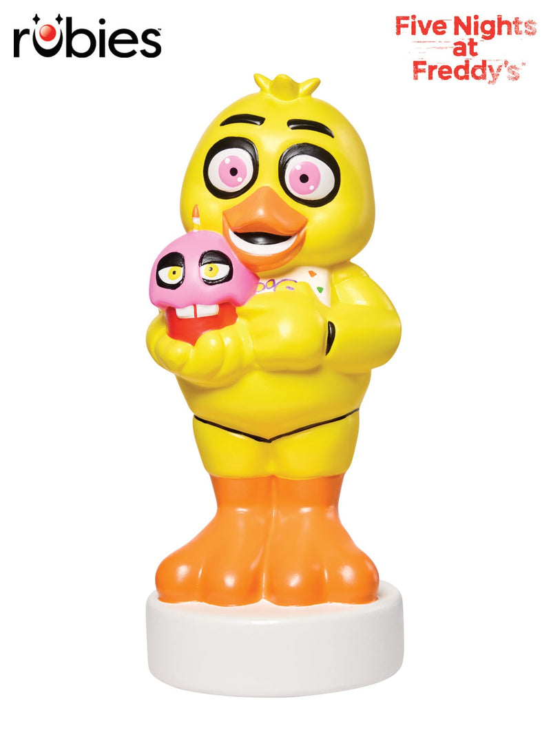 Five Nights at Freddys Chica light-up figurine standing with pink cupcake