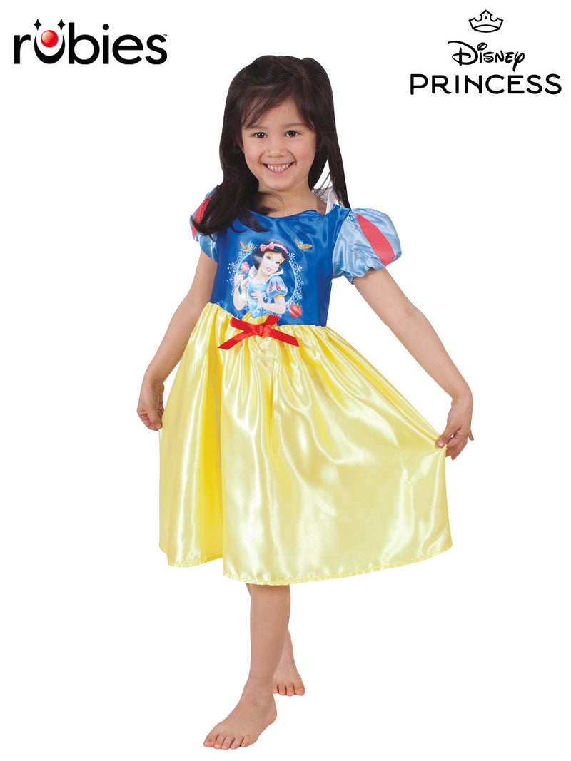 Kids Disney Princess Snow White costume dress with character print bodice and yellow skirt