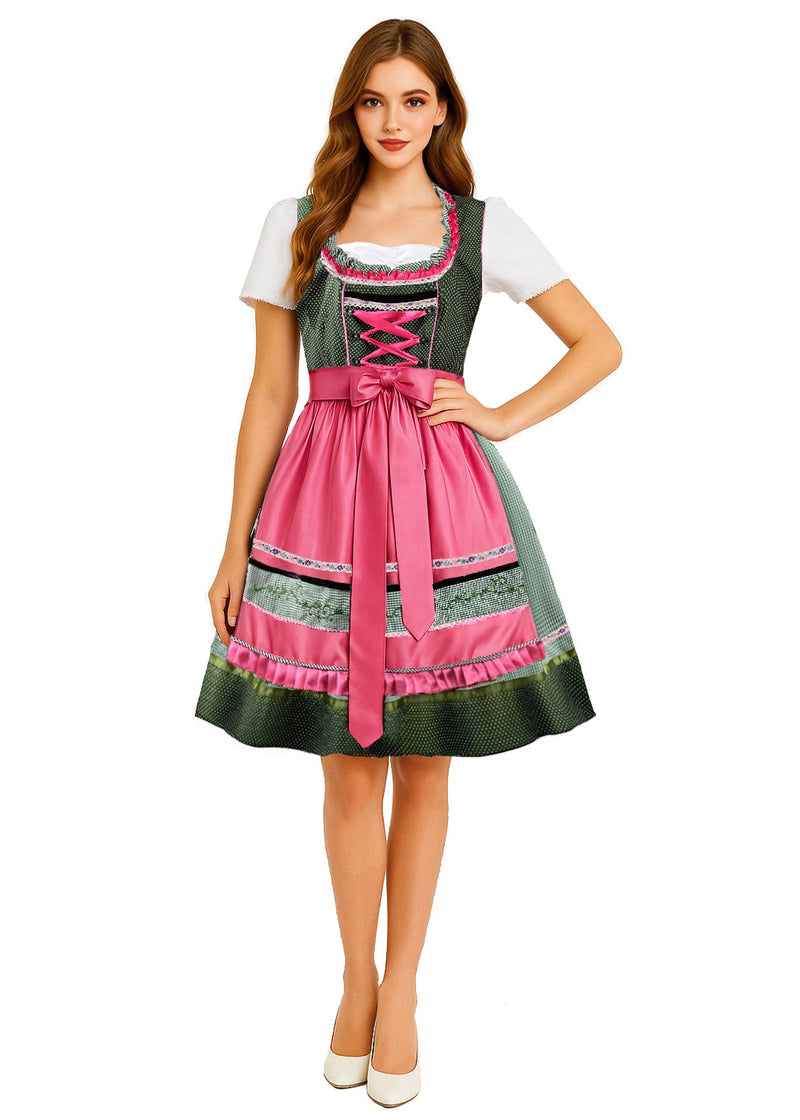Womens Oktoberfest Beer Maid Costume - Bavarian Dirndl Dress Set