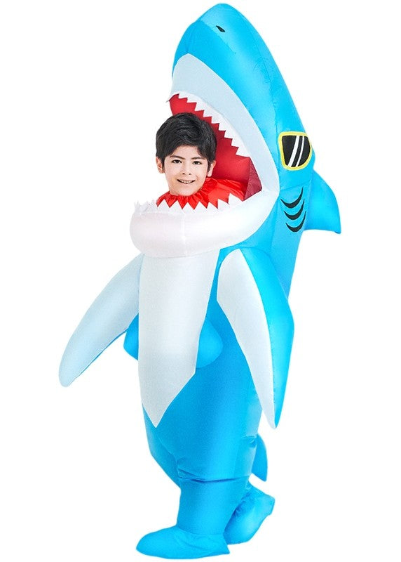 Kids Inflatable Shark Costume - Ride-On Shark Attack Suit for Book Week