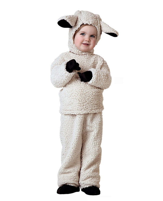 Kids Sheep Costume - Fluffy Lamb Farm Animal Dress-Up