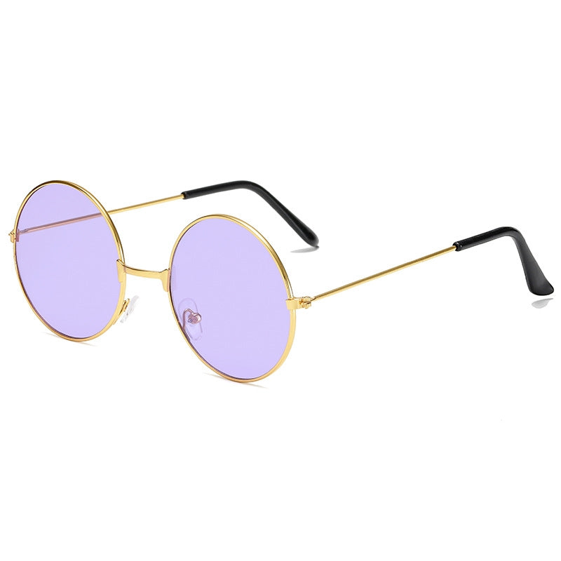 Sunglasses Retro 80s Round Gold Frame