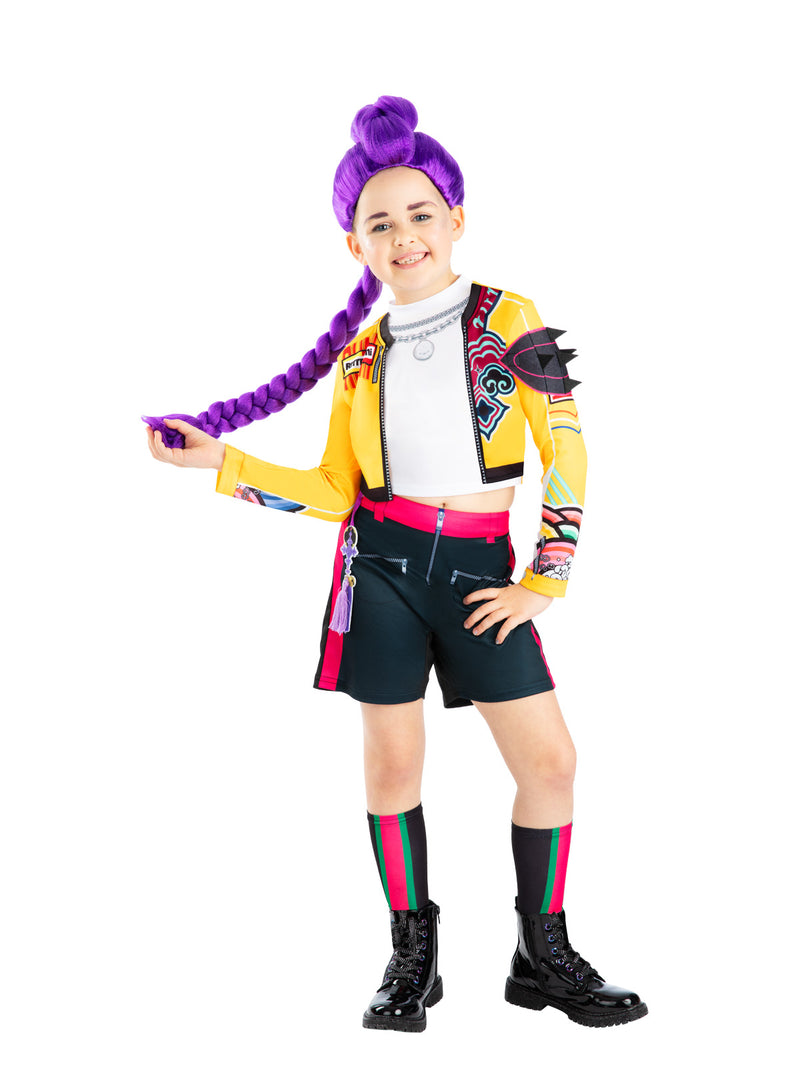 Kids K-Pop Demon Hunter Rumi Costume - Bright Yellow Jacket & Shorts Set