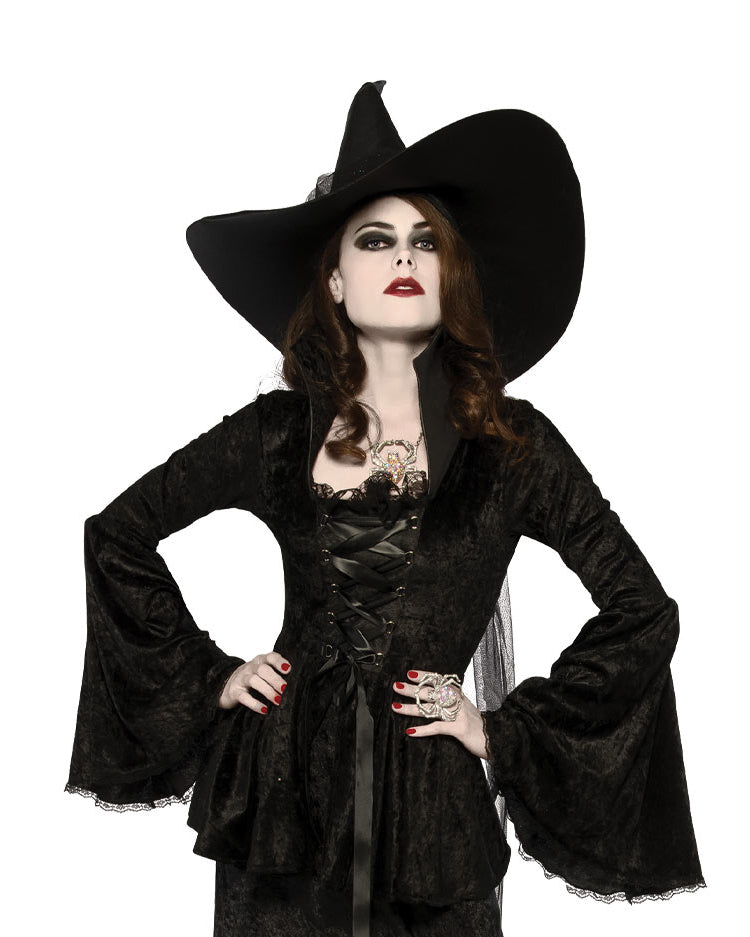 Witch Hat & Velvet Top Costume Ladies