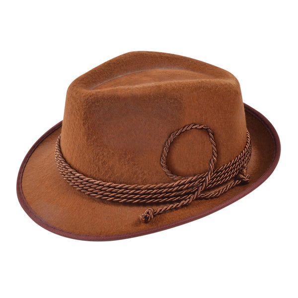 Adult Brown Felt Cowboy Hat - Western Oktoberfest Accessory