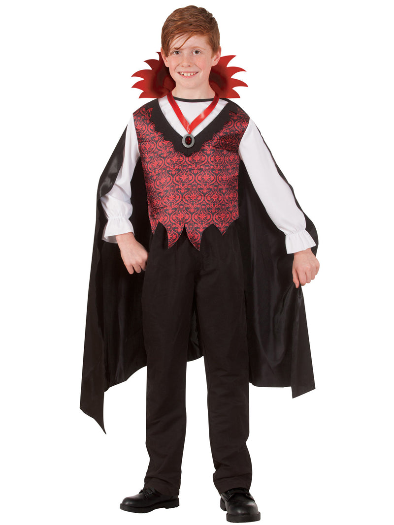 Kids Vampire Costume - Dracula Cape & Medallion Set for Boys