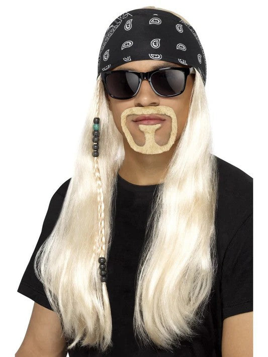 Adult Hard Rocker Costume Accessory Kit - 80s Heavy Metal Wig Set