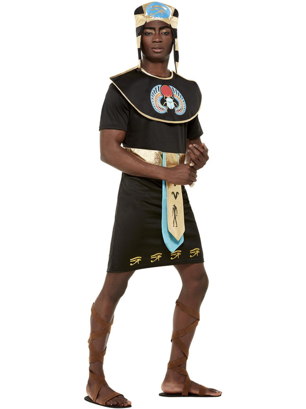 Mens Egyptian Pharaoh Costume - Ancient King Tunic & Headdress Set