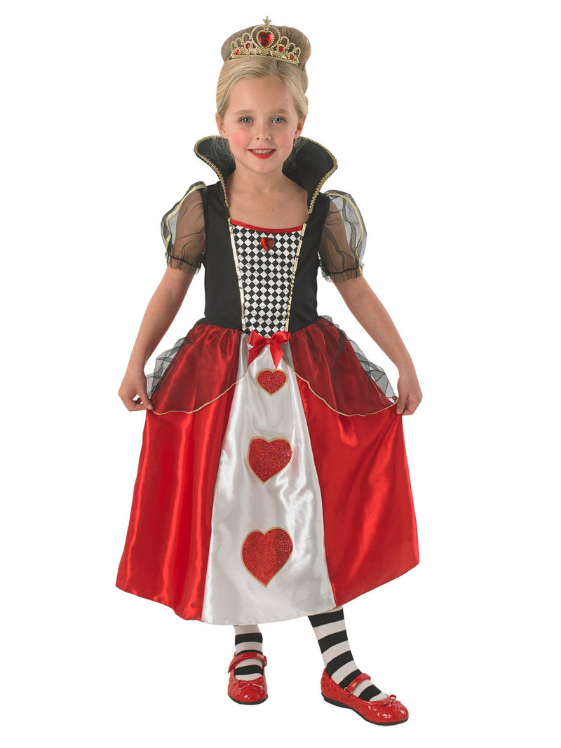 Kids Queen of Hearts Costume - Alice in Wonderland Dress & Tiara