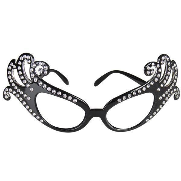 Black Dame Edna Everage Rhinestone Glasses
