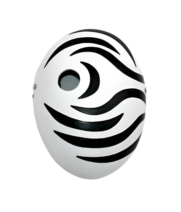 Adult Anime Spiral Mask - White & Black Cosplay Face Mask