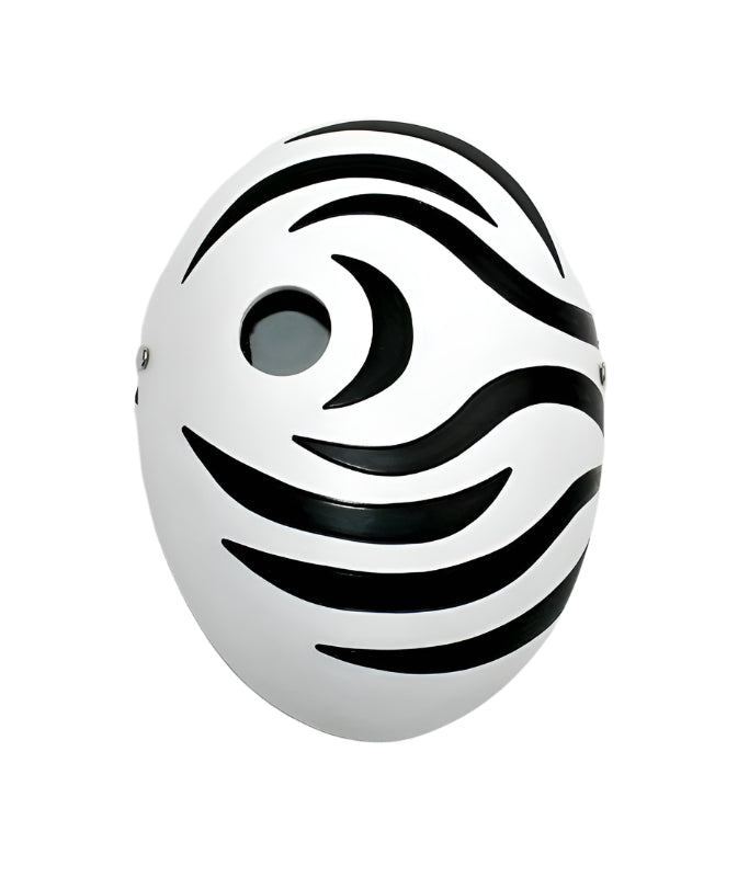 Adult Anime Spiral Mask - White & Black Cosplay Face Mask