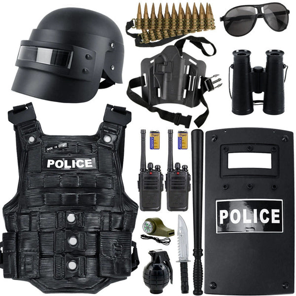 Kids Police Costume Set Role Play Outfit Child