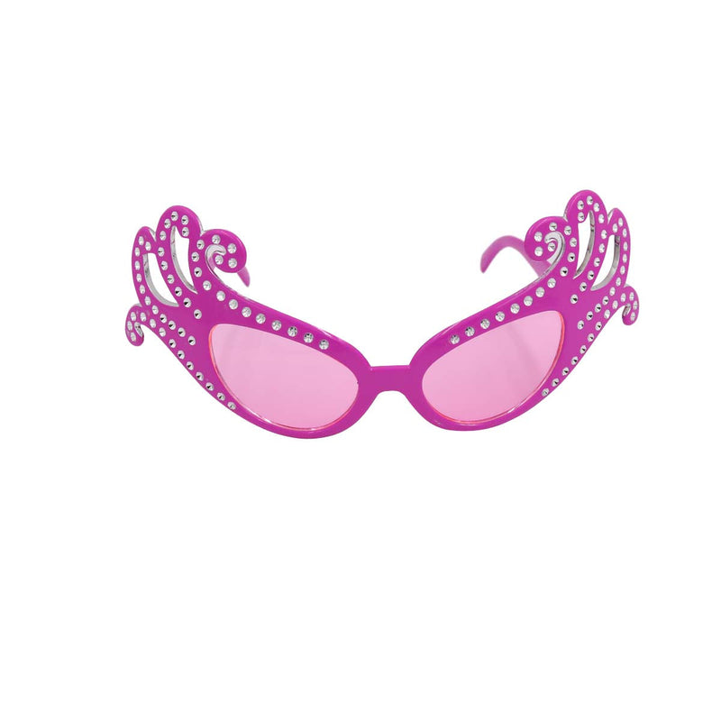Adult Purple Wig & Pink Glasses Set - Theatrical Dame Costume Accessory