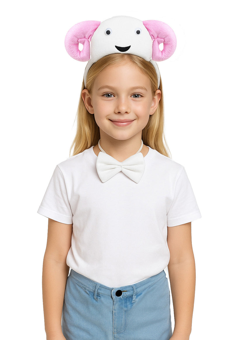 Kids Sheep Costume Accessory Set - Farm Animal Headband, Bow Tie & Tail