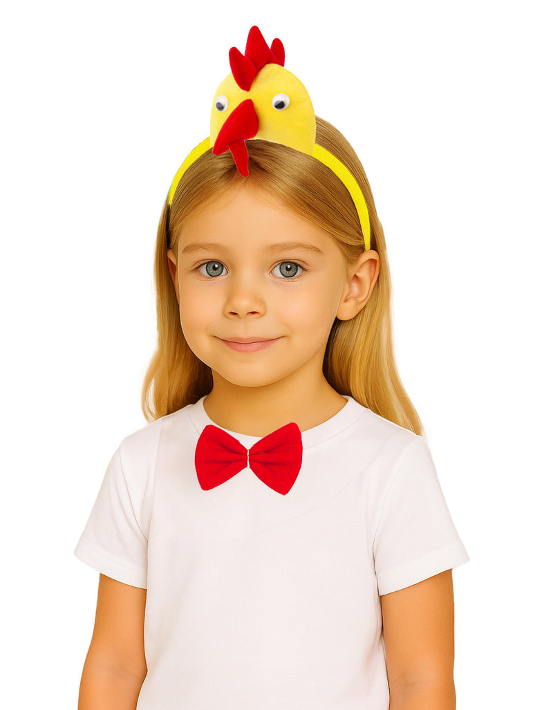Chicken Headband Bow Tail Set Kids Animal Headpiece