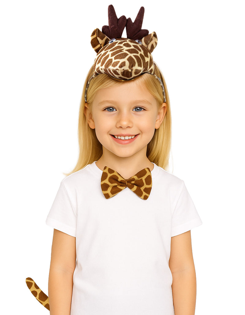 Kids Giraffe Costume Accessory Set - 3-Piece Animal Dress-Up Kit