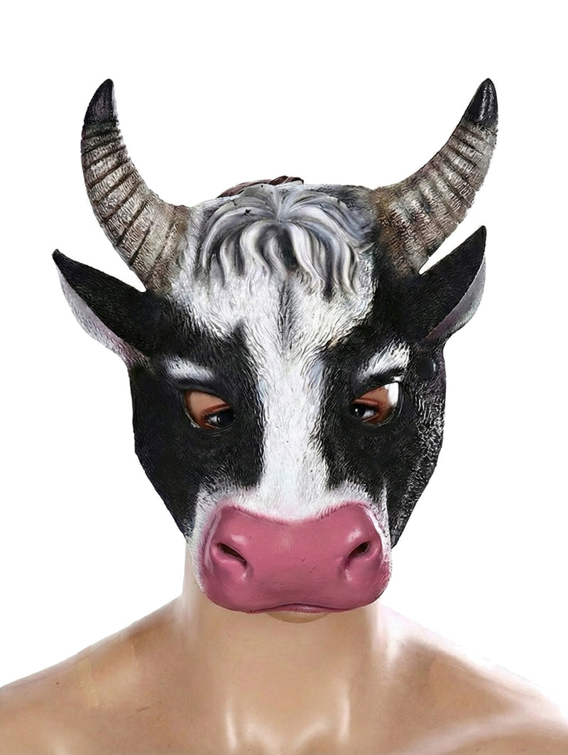 Adult Cow Mask - Realistic Farm Animal Halloween Costume Accessory