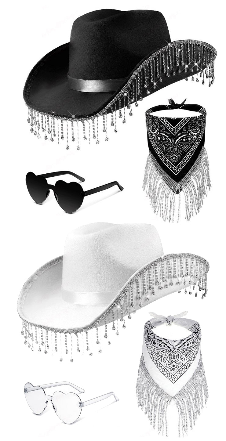 Cowboy Hat Bandana Sunglasses Accessory Set