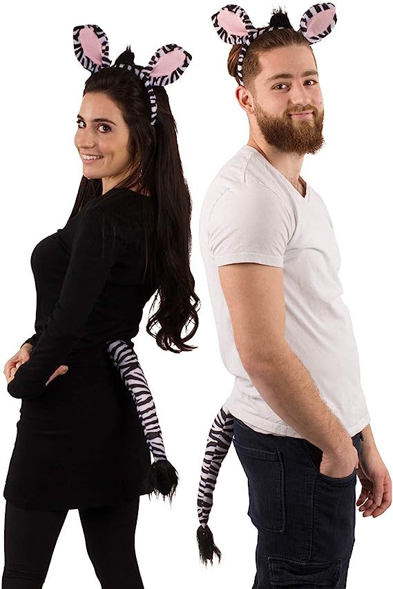Kids Adults Zebra Ears & Tail Animal Set
