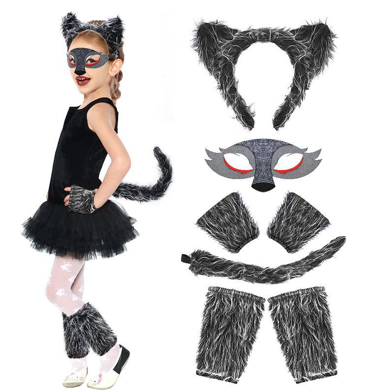 Kids Adults Wolf Ears & Tail Animal Set