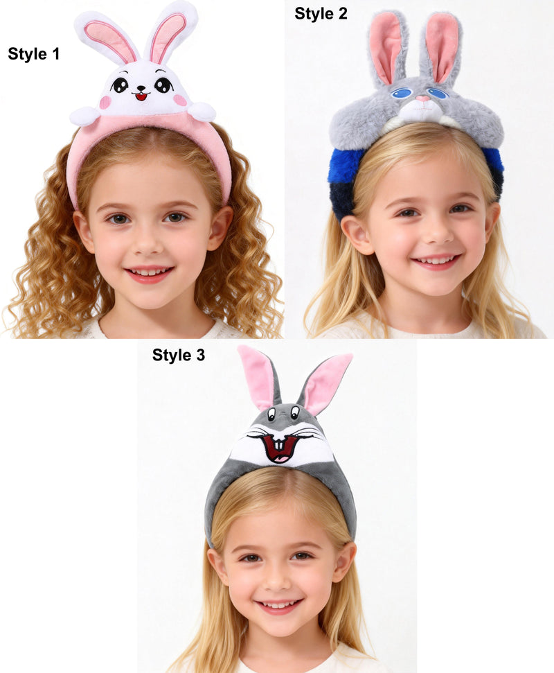 Kids Easter Bunny Headband - 3 Styles Rabbit Ears Costume Accessory