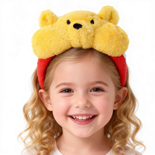 Kids Yellow Bear Headband - Plush Teddy Bear Costume Accessory