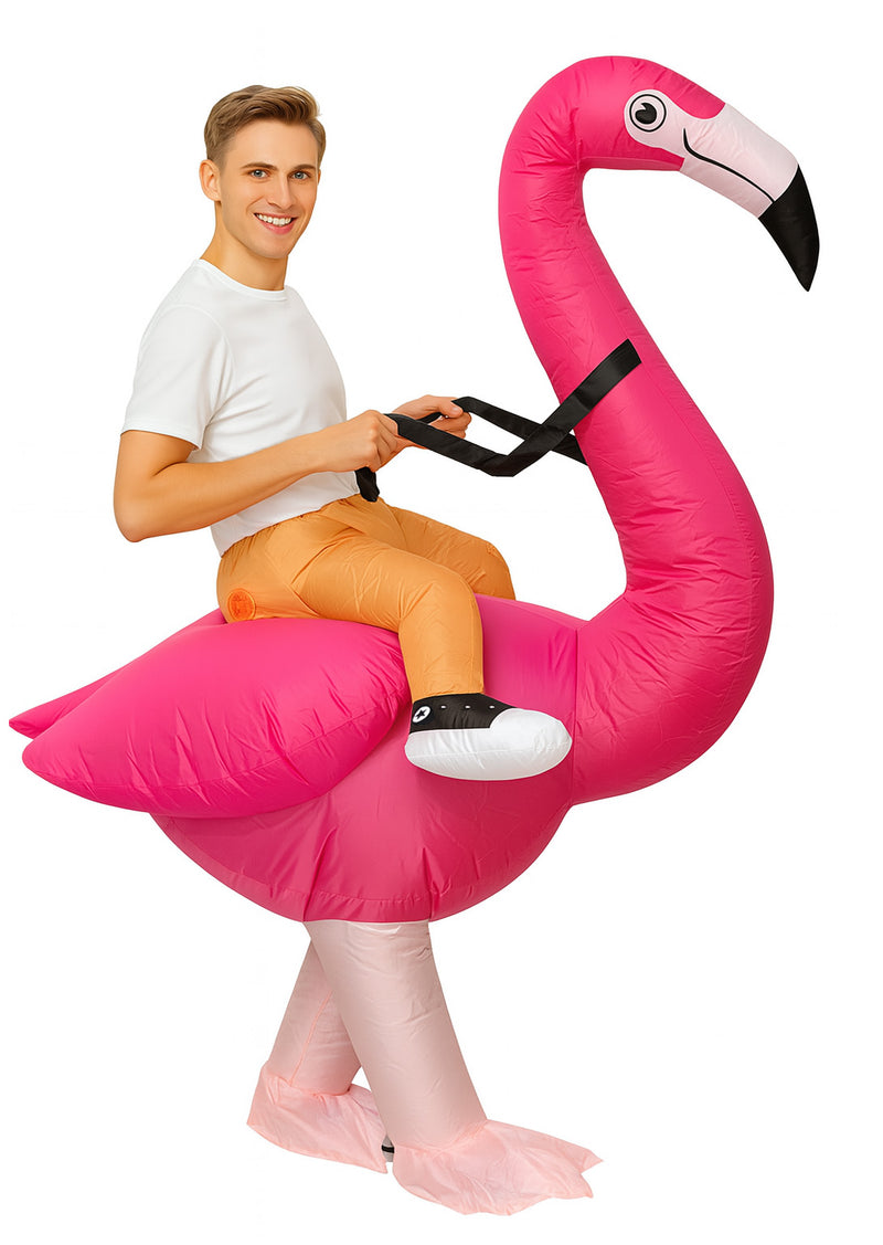 Adult Inflatable Flamingo Costume - Ride-On Tropical Bird Suit
