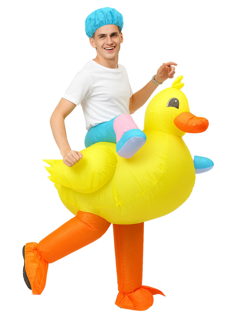 Kids and Adults Inflatable Duck Costume - Rubber Ducky Ride-On Novelty Suit