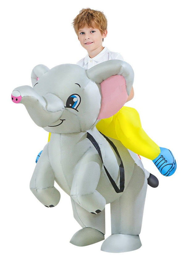 Kids Inflatable Elephant Ride-On Costume - Circus Animal Party Suit