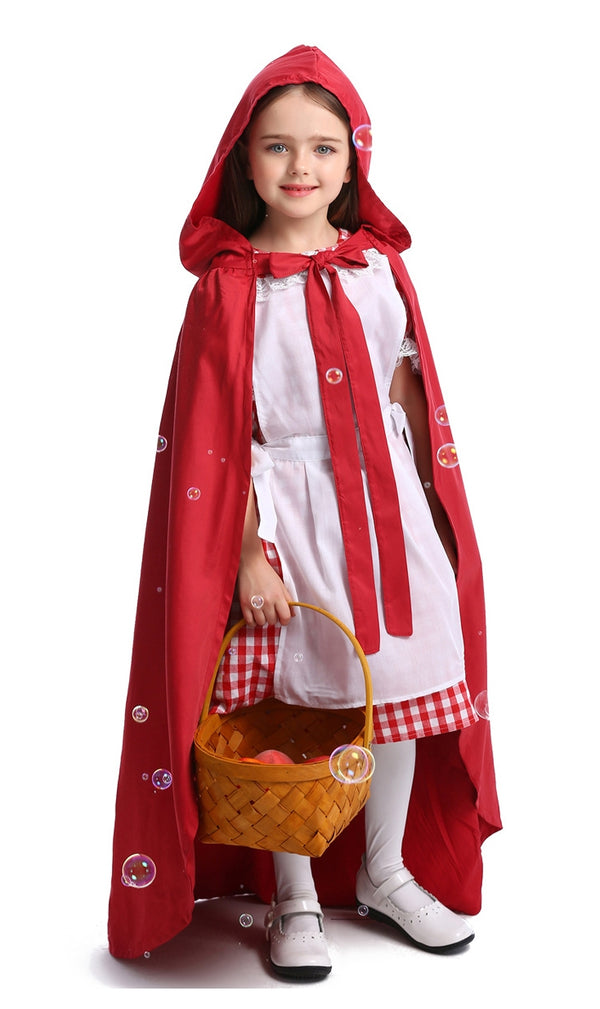 Girls Storybook Red Cape Girl Costume - Book Week Fairytale Dress & Cape