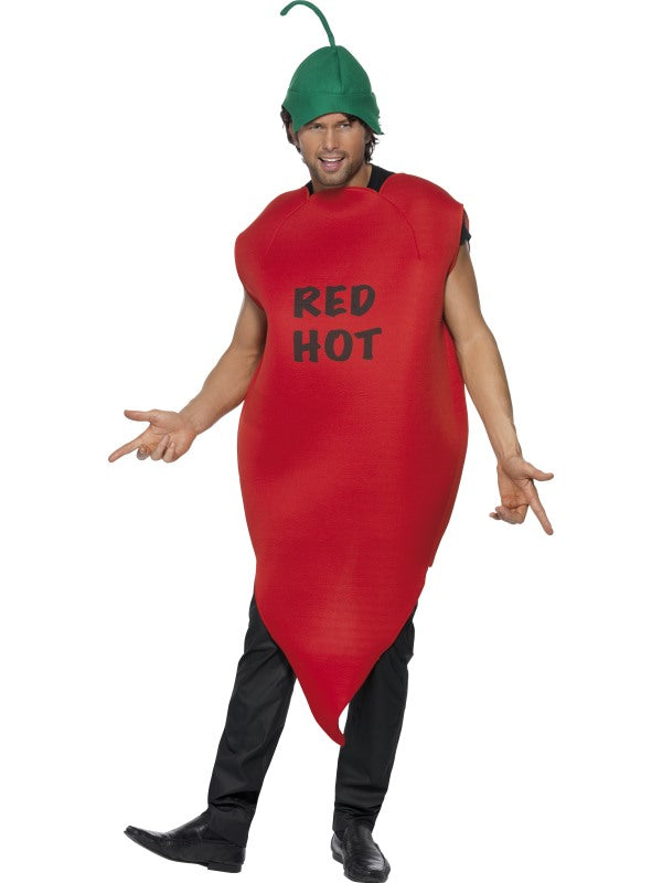 Adult Mens Red Hot Chilli Pepper Funny Mexican Med Costume