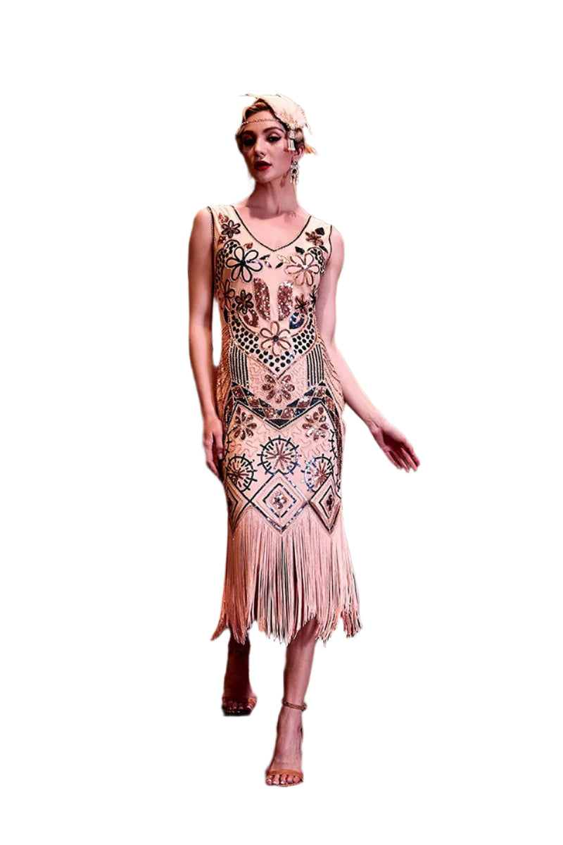 Beaver Brown Ladies 1920s Flapper Fashion Dress