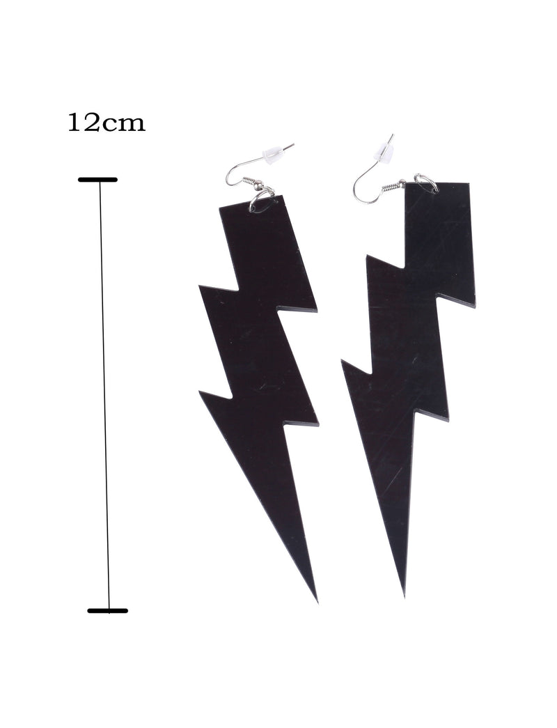 Black ROCK star 80s lightning EARRINGS
