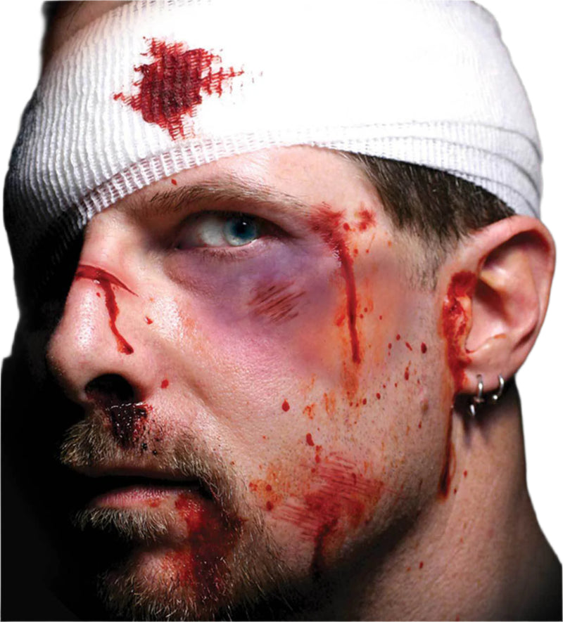 Men's Halloween Trauma Intensive Care Scary Face Temporary Tattoo