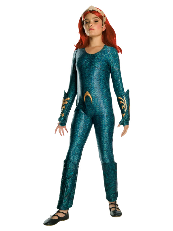 Girls Deluxe Mera Aquaman Superhero Movie Film Fancy Dress Costume Outfit