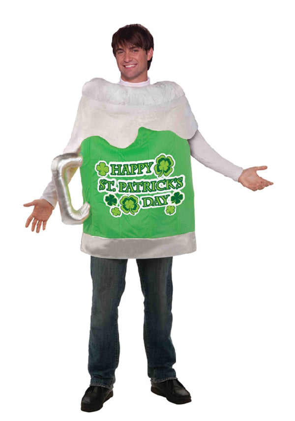 Green St Patricks Day Drinking Beer Mug Hat Costume Adult Irish Men Womens