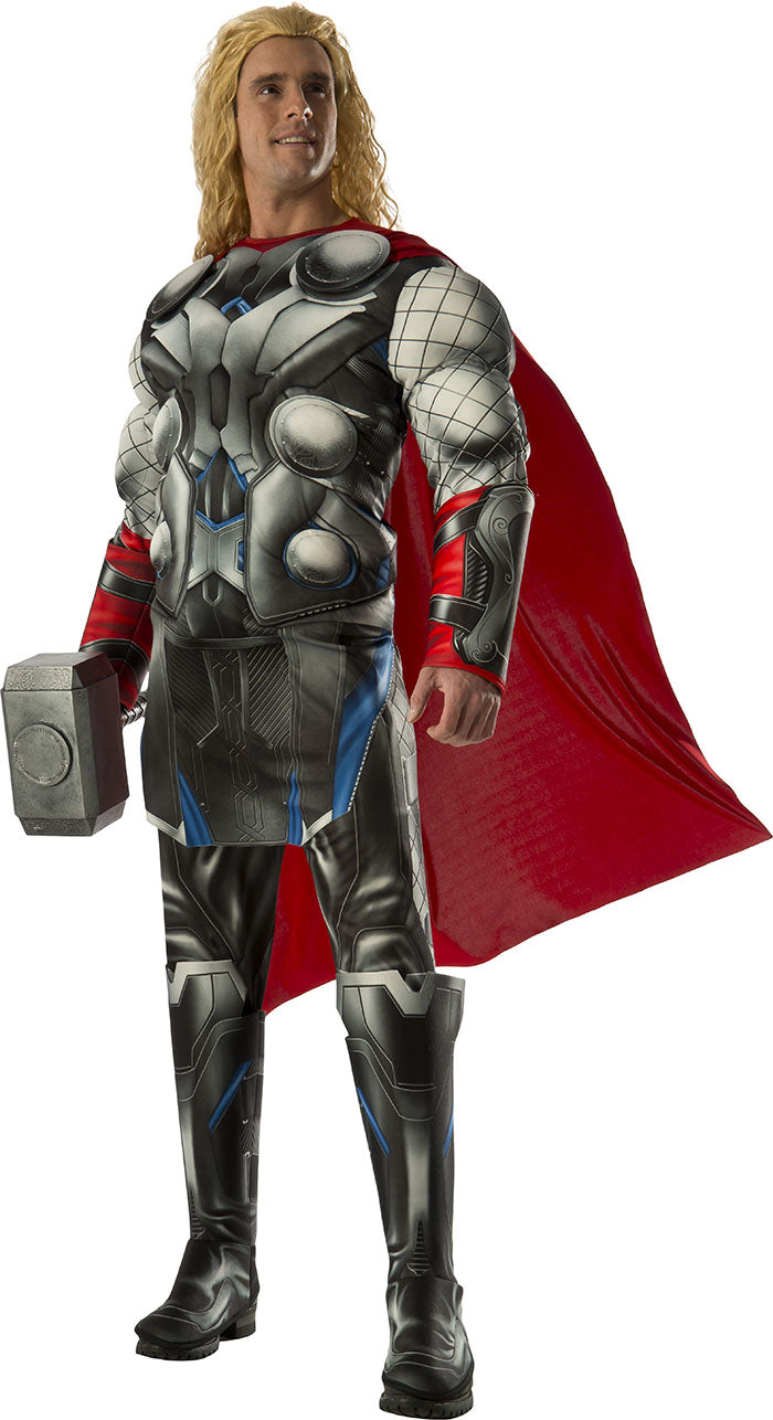 Thor Avengers Deluxe Muscle Marvel Superhero Hero Halloween Mens Costume