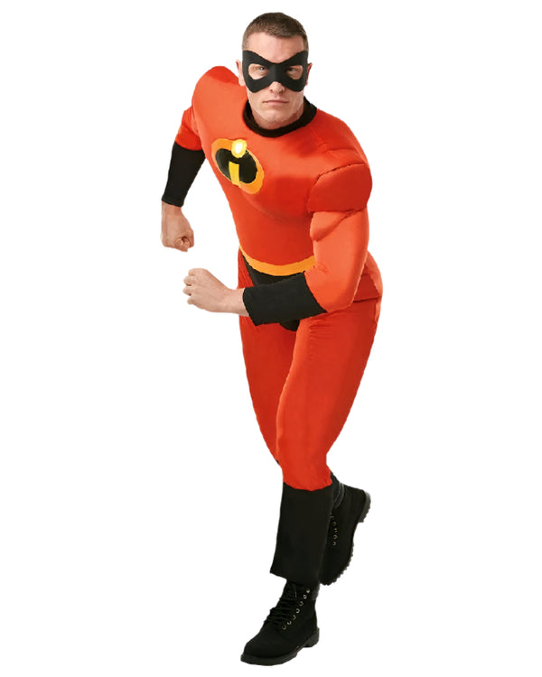 Mr Incredible 2 Deluxe Costume Adult Mens Disney Superhero Fancy Dress Outfit