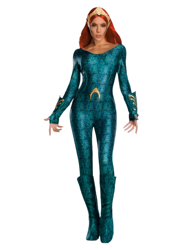 Ladies Sexy Deluxe Mera Aquaman Secret Wishes Film Hero Fancy Dress Costume Outfit
