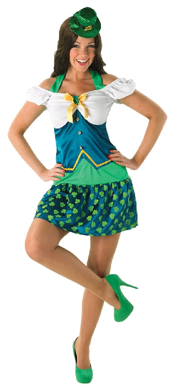 Lady Leprechaun Sexy Irish St Patricks Day Fancy Dress Green Costume