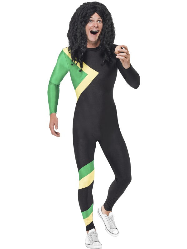 Men Jamaican Rasta Hero Fancy Dress Costume Bobsleigh Bobsled Team Sports