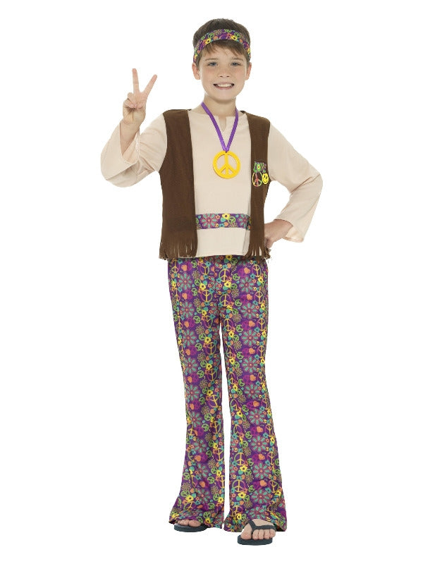 Kids Boys Hippie Childs Hippy 1960s 1970s Retro Disco Costume