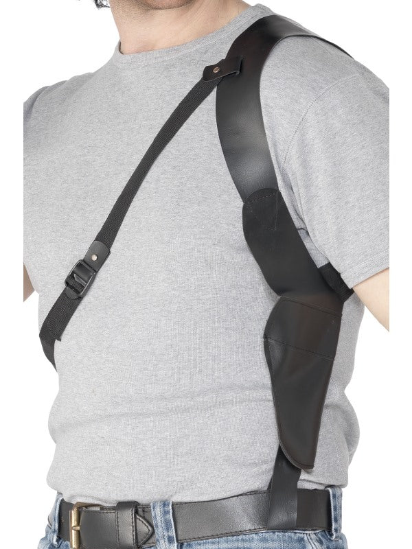 Leather Look Gun Shoulder Holster Cop FBI Robbers Gangster Holder