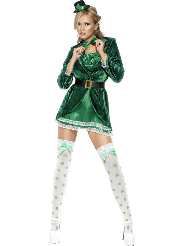 Womens Sexy Fever St Patrick's Paddys Day Costume Green Outfit Irish Fancy Dress