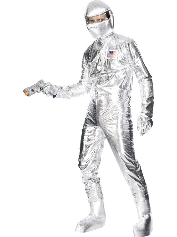 Mens Spaceman Costume Adult Astronaut Space Man Nasa Outfit Jumpsuit