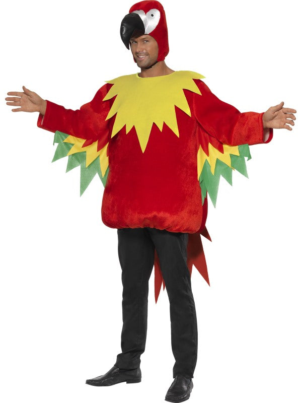 Adult Polly the Parrot Fancy Dress Funny Sports Mascot Party Costume Standard Unisex