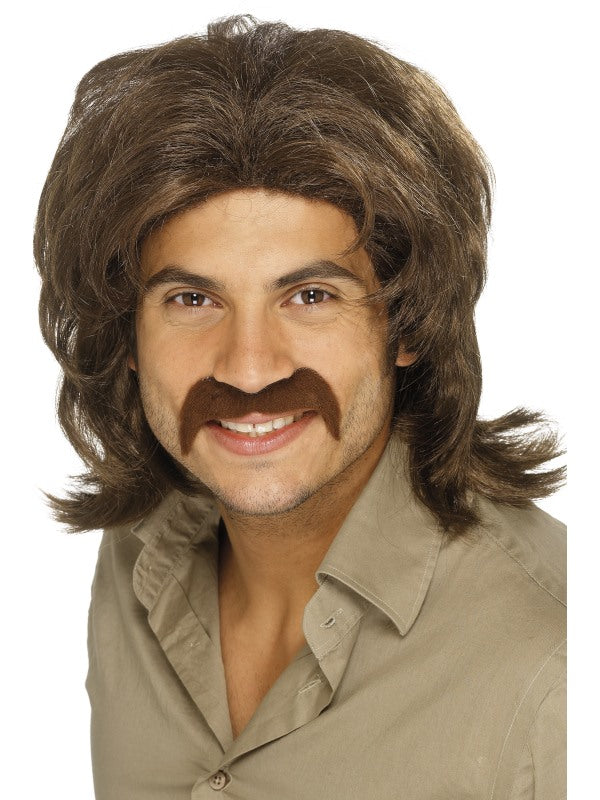 Brown 70's 70s Retro Wig Disco Diva Stag Do Party Fancy Dress Fringed